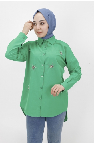 Green Overhemdblouse 7118-02