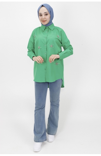 Green Overhemdblouse 7118-02