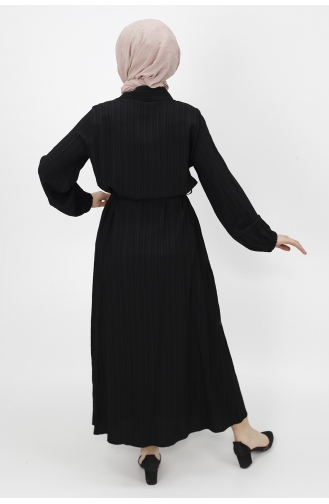 Schwarz Hijab Kleider 1028-01