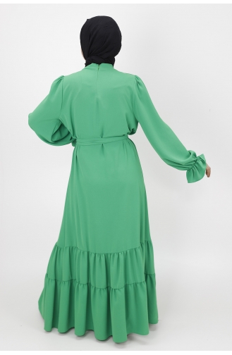 Grün Hijab Kleider 1028-02
