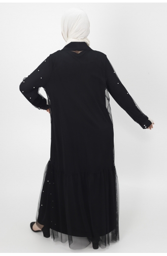 Schwarz Hijab-Abendkleider 3013-01