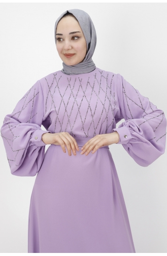 Violet Hijab Evening Dress 2041-01