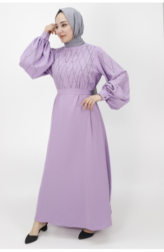 Violet Hijab Evening Dress 2041-01