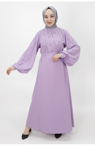 Violet Hijab Evening Dress 2041-01