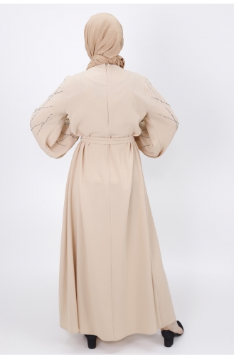 Beige Hijab-Abendkleider 2041-02