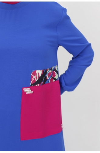 Saks-Blau Hijab Kleider 12434-01