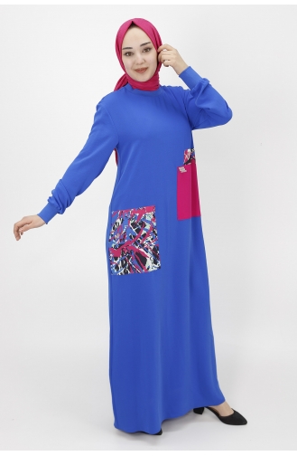 Saks-Blau Hijab Kleider 12434-01