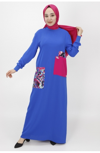Saks-Blau Hijab Kleider 12434-01