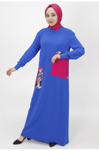 Saks-Blau Hijab Kleider 12434-01