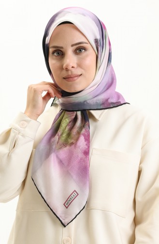 Minelli Soft Eşarp 111276-05 Mor Fıstık Yeşili