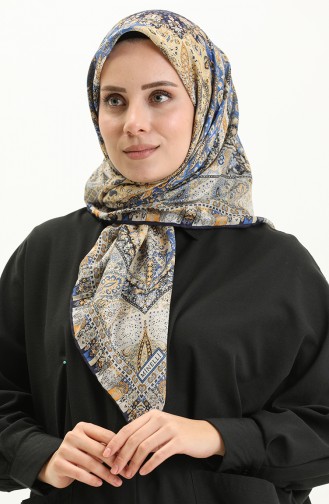 Minelli Soft Eşarp 11212-16 Mavi Sarı