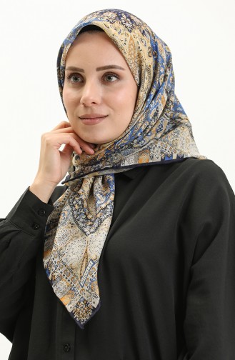 Minelli Soft Eşarp 11212-16 Mavi Sarı