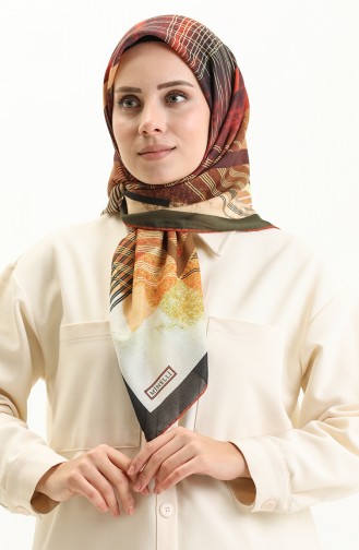 Minelli Soft Scarf 2024-03 Tan Oil Green 2024-03