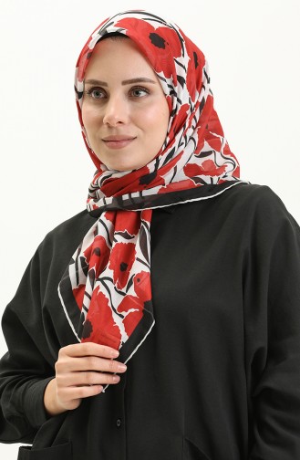 Minelli Soft Scarf 2025-02 white Red 2025-02