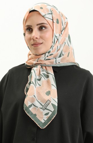 Minelli Soft Scarf 2025-07 Salmon Khaki 2025-07