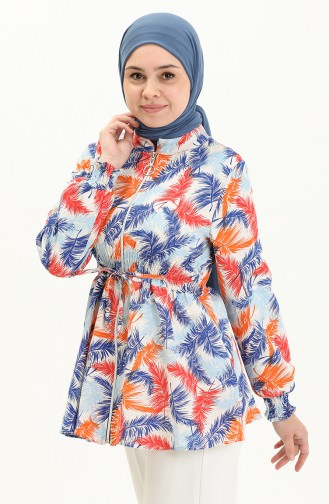 Blue Overhemdblouse 14086