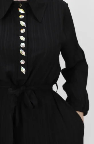 Schwarz Hijab Kleider 2039-02