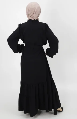 Schwarz Hijab Kleider 2039-02