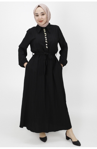 Schwarz Hijab Kleider 2039-02