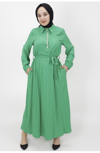 Grün Hijab Kleider 2039-03