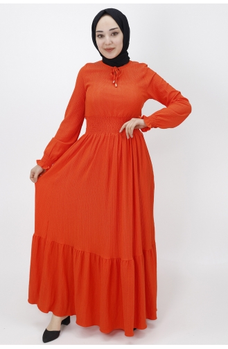 Orange Hijab Kleider 3068-04