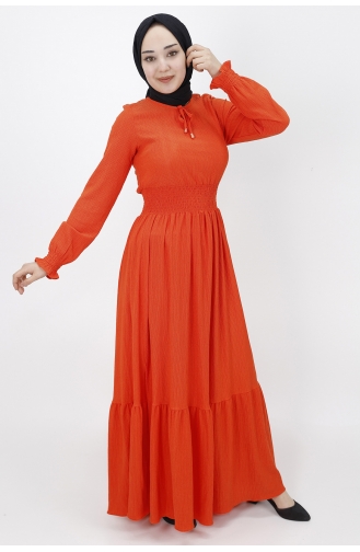 Orange Hijab Kleider 3068-04