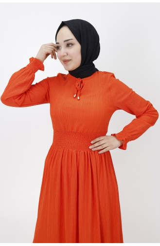 Orange Hijab Kleider 3068-04