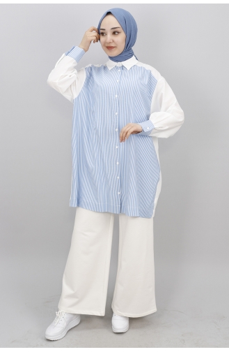 Blue Overhemdblouse 21361-02