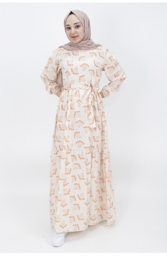 Orange Hijab Dress 3051-03