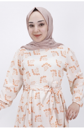 Orange Hijab Kleider 3051-03