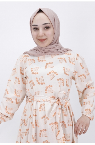 Orange Hijab Dress 3051-03