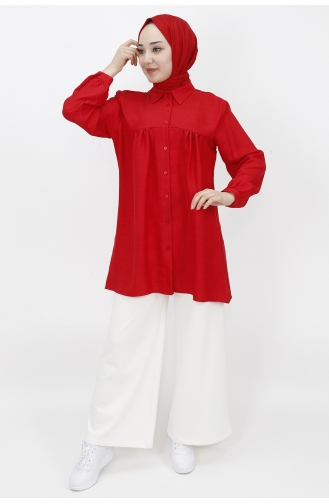 Claret red Overhemdblouse 23168-03