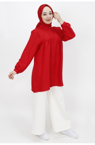 Claret red Overhemdblouse 23168-03