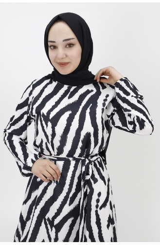 Jessica Kumaş Büzgülü Elbise 3032-01 Siyah