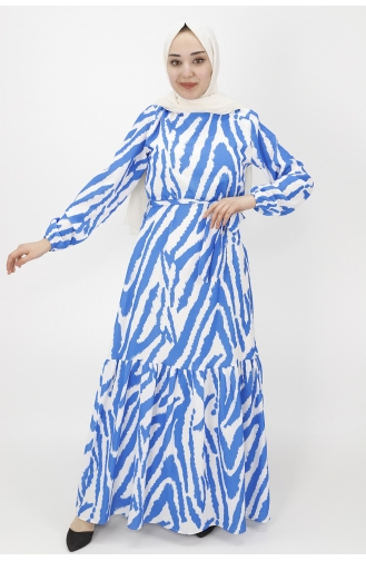 Jessica Kumaş Büzgülü Elbise 3032-02 Saks