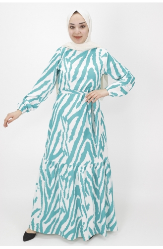 Green Hijab Dress 3032-03