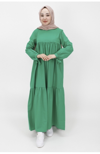 Grün Hijab Kleider 70043-03