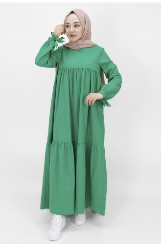 Grün Hijab Kleider 70043-03