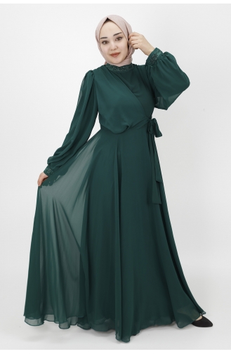 Smaragdgrün Hijab-Abendkleider 10004-01