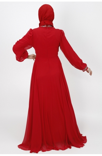 Weinrot Hijab-Abendkleider 10004-03