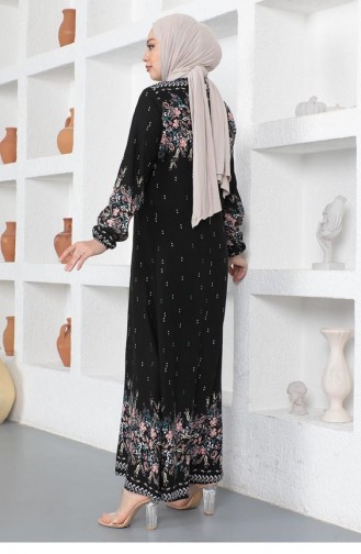 Schwarz Hijab Kleider 0285SGS.SYH