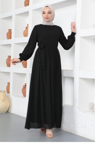 Schwarz Hijab-Abendkleider 14141