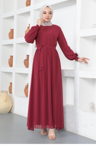 Weinrot Hijab-Abendkleider 14142