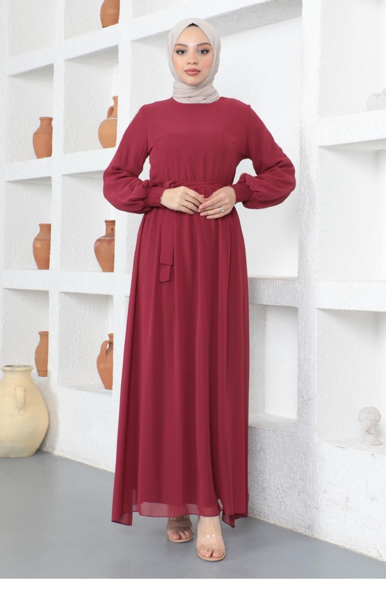Hijab maroon dress 2025