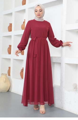 Claret red İslamitische Avondjurk 14142