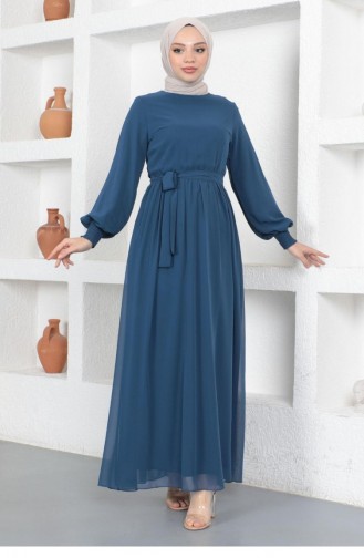 Indigo Hijab Evening Dress 14143