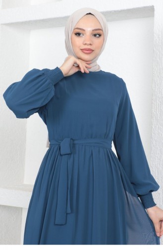 Indigo Hijab Evening Dress 14143