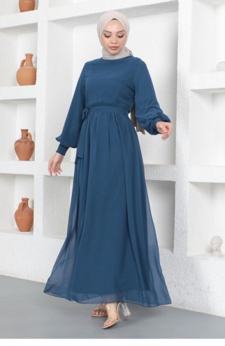 Indigo Hijab Evening Dress 14143