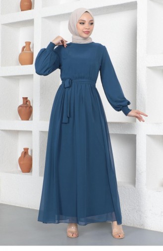 Indigo Hijab Evening Dress 14143