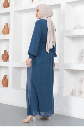 Indigo Hijab Evening Dress 14143